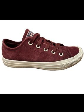 Converse Suede Low Top Sneakers Burgundy Wine Women’s 5